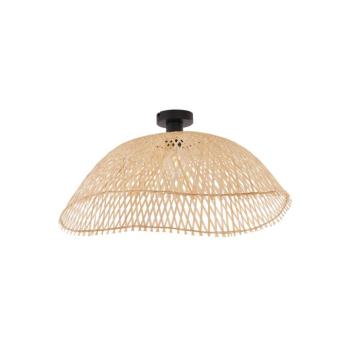 Art Deco mennyezeti lámpa fekete és természetes bambusz 60 cm - Alka kép
