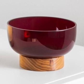 Artemide Bontà tál, piros, Ø 18 cm, üveg, fa kép