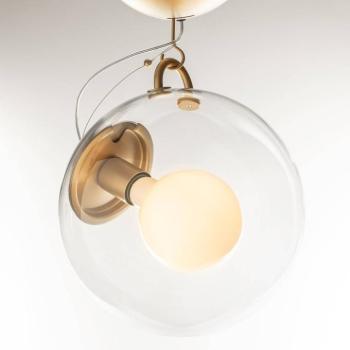 Artemide Miconos üveg mennyezeti lámpa sárgaréz kép