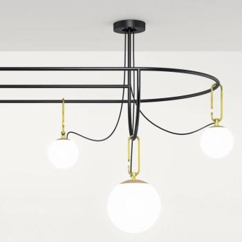 Artemide nh S5 üveg függőlámpa, hat lámpával kép