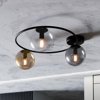 Ascella mennyezeti világítás, 3 izzós, fekete/színes kép