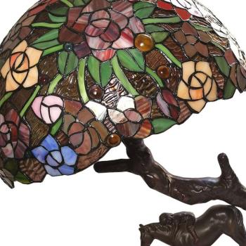 Asztali lámpa 5LL-6061 Tiffany design, piros/zöld kép