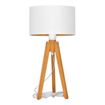  Asztali lámpa ALBA 1xE27/15W/230V fehér/arany/tölgy  kép