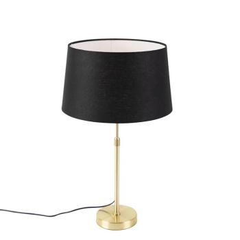Asztali lámpa arany/bronz fekete vászon árnyékolóval 35 cm - Parte kép
