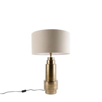 Asztali lámpa bronz szövet árnyékolóval világosbarna 50 cm - Bruut kép
