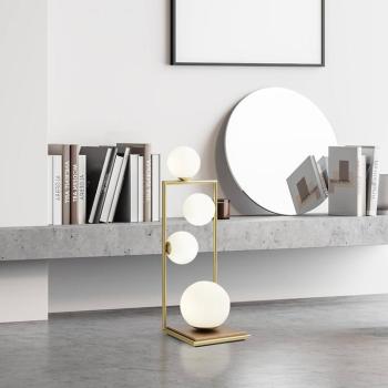 Asztali lámpa Buble gold opál üveg 4 izzós dimm kép