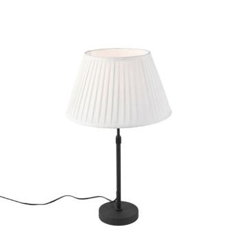 Asztali lámpa fekete, redős árnyékolóval krémszínű, 35 cm állítható - Parte kép