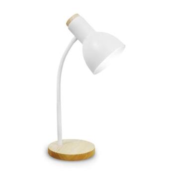  Asztali lámpa MARMA 1xE27/60W/230V fehér/gumifa  kép