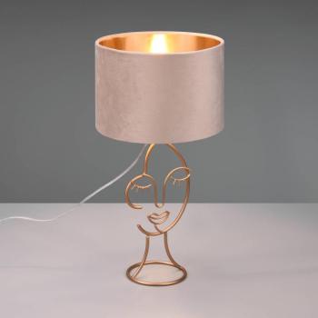 Asztali világítás Mary, arc-design, bézs/arany kép