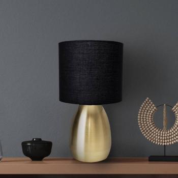 Aurum lámpa, textil ernyő, fekete/arany kép