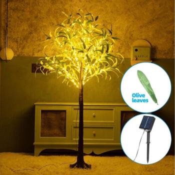  B.V.  LED napelemes dekoráció 210 LED, 3,5 m, IP65, meleg fehér, olive  kép