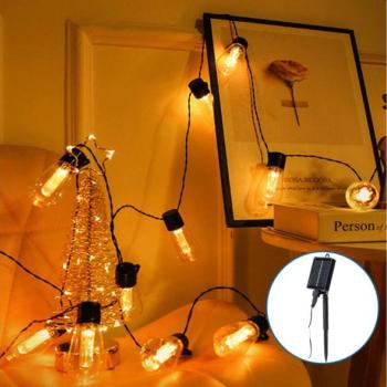  B.V.  LED napelemes karácsonyi fényfüzér 20 LED, 11,5 m, IP65, meleg fehér  kép