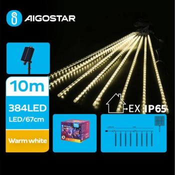  B.V.  LED napelemes karácsonyi fényfüzér 384 LED, 13m, IP65, meleg fehér  kép