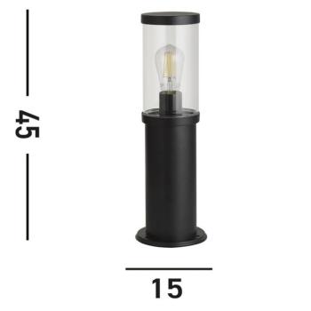 Bakerloo talapzati világítás, IP44, fekete, magasság 45 cm, fém kép