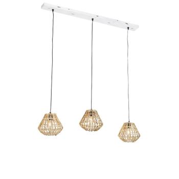 Bambusz lógólámpa fehér ovális 3-lámpás - Canna Diamond kép
