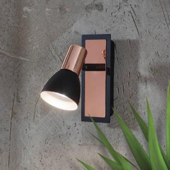 Barnham LED fali spotlámpa, szélesség 7 cm, fekete/réz kép