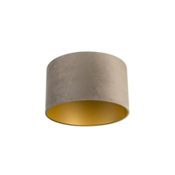 Bársony lámpabúra taupe 35/35/20 arany belsővel kép