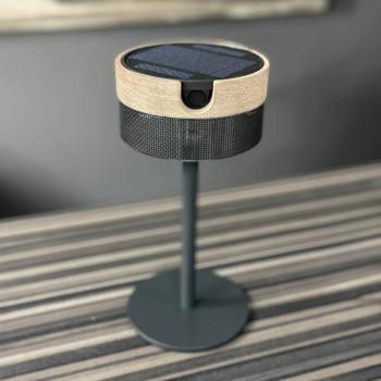 Bateak LED napelemes asztali lámpa, fekete / teak-szürke, 2,700 K kép