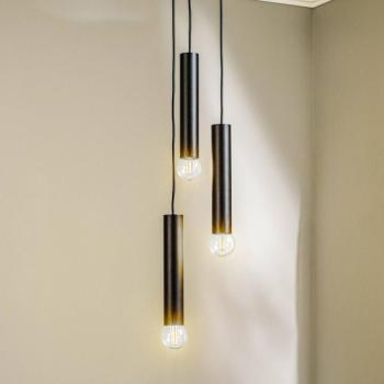 Baton függő világítás, fekete, 3 izzós kép