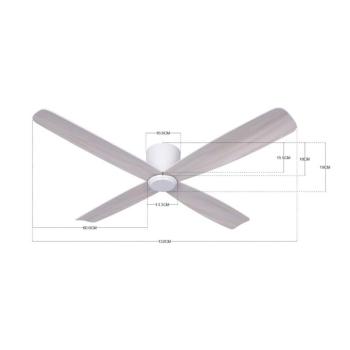 Beacon mennyezeti ventilátor Fraser fehér/tölgy DC csendes Ø 132 cm kép