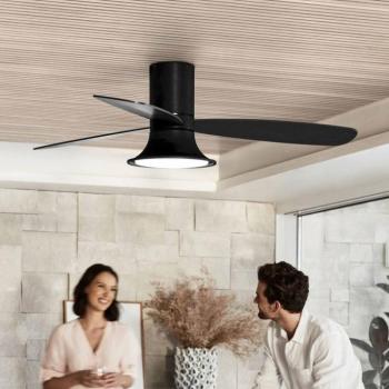 Beacon mennyezeti ventilátor világítással Flusso fekete 132cm csendes kép