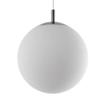 Bernike lógó lámpa, fehér/króm, üveg, Ø 30 cm kép