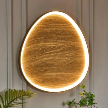 Bezi LED mennyezeti lámpa, világos fa, Ø 85 cm, fa, CCT kép