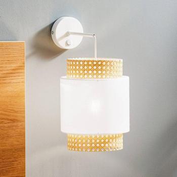 Boho fali világítás, fehér/rattan kép