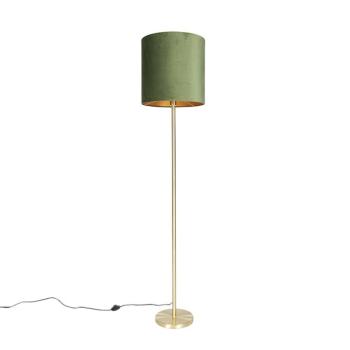 Botanikai állólámpa sárgarézzel, zöld lámpabúrával 40 cm - Simplo kép