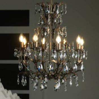 Botte fém csillár, 8 izzós, bronz kép