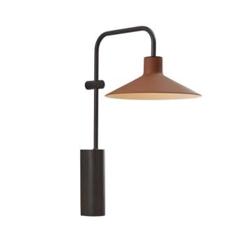Bover LED fali lámpa Platet A/02, fekete/terrakotta kép