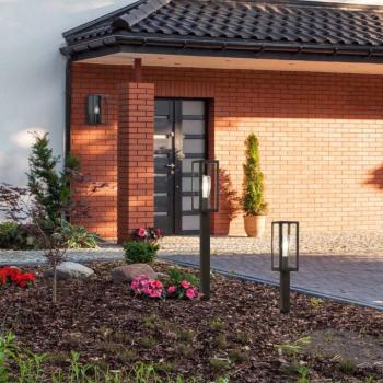 Box rozsdamentes acél alaplábú lámpa, fekete kép