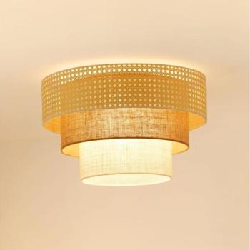 Brilagi Brilagi Mennyezeti lámpa CEDAR LUNETA 1xE27/15W/230V Ø45 rattan/barna/krém  kép
