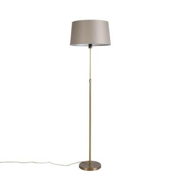 Bronz állólámpa bézs vászonbúrával, 45 cm állítható - Parte kép