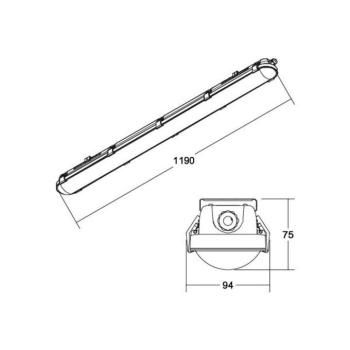 BRUMBERG Humid One Pro LED kádas lámpa DALI 119cm kép