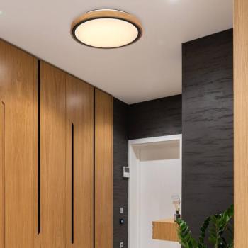 Bruno LED mennyezeti lámpa fa kerettel CCT Ø 30 cm kép
