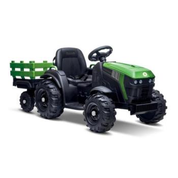 Buddy Toys Elektromos traktor utánfutóval 2x30W/7000 mAh fekete/zöld + DO  kép