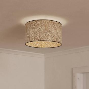 Butterburn mennyezeti lámpa, Ø 38 cm, bézs/zöld, szövet kép