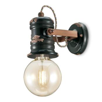C1843 fali lámpa vintage design fekete színben kép