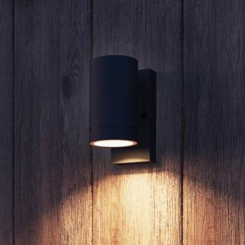 Calex Alba GU10 kültéri fali lámpa, downlight, fekete, érzékelővel kép