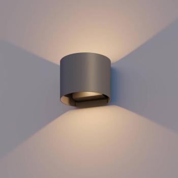 Calex LED kültéri falilámpa ovális, fel/le, magasság 10 cm, antracit kép