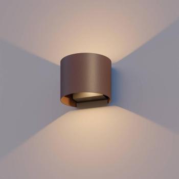 Calex LED kültéri falilámpa ovális, fel/le, magasság 10 cm, rozsdabarna kép
