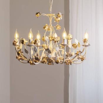 Carolina csillár, elefántcsontszínű, 6 lámpás, vas kép