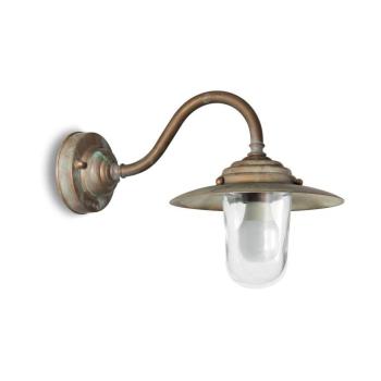 Chalet kültéri fali lámpa, IP44, sárgaréz, üveg, 38 cm-es vetület kép