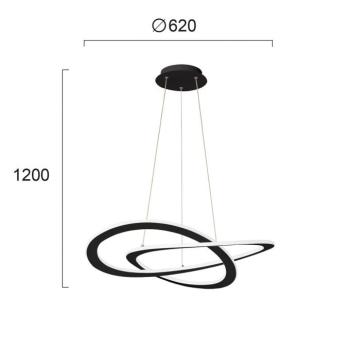 Charlie LED függő lámpa, Ø 62 cm, fekete kép