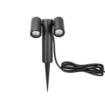 CMD 9089, antracit, 17 cm hosszú, IP65, 2 izzós földi tüskés spotlámpa kép