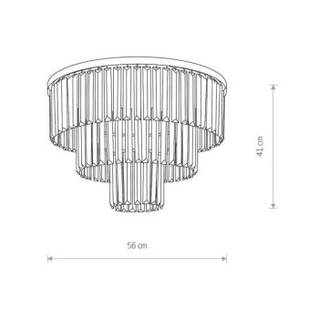 Cristal mennyezeti világítás, átlátszó/fekete, Ø 56 cm kép