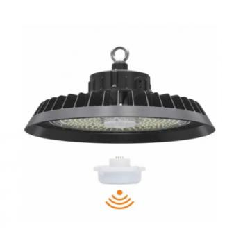 Csarnokvilágító LED lámpatest , UFO , 100 Watt , 150 lm/W , ipari világítás , dimmelhető , hideg fehér , 90° , mozgásérzékelő foglalattal , LEDISSIMO TECHNICAL kép