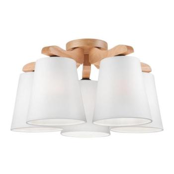  Csillár ANDREA 5xE27/60W/230V tölgy/fehér  kép