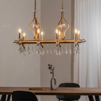 Csillár Elizabeth 105x55 cm fém/üveg 8flg. antik arany kép